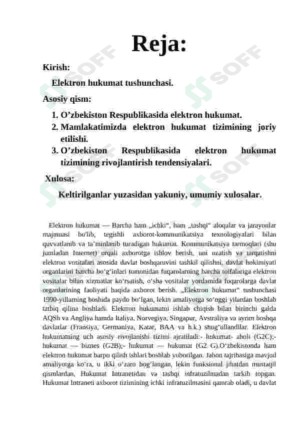 O'zbekiston Respublikasida elektron hukumat tizimining rivojlanish 2