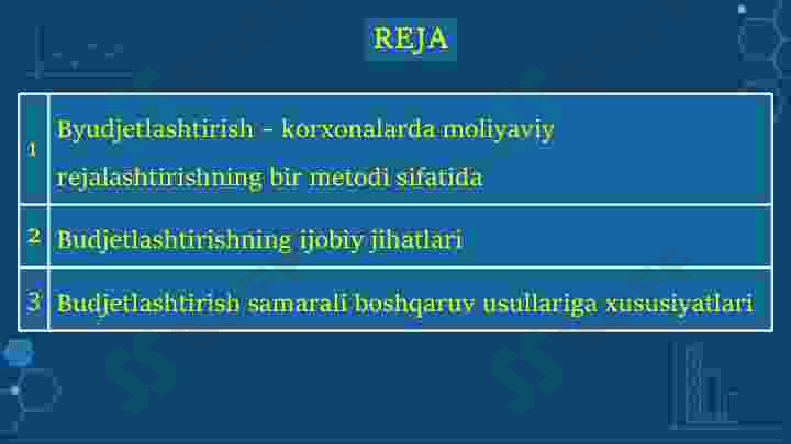 Byudjetlashtirish – bu korxonalarda  moliyaviy rejalashtirish masalalari 2