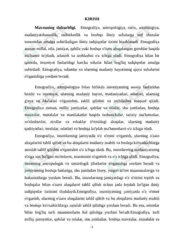 O'LKAMIZ ETNOGRAFIYASINING TARIXINI O'RGANISHNI DAVRLASHTIRILISHI 2