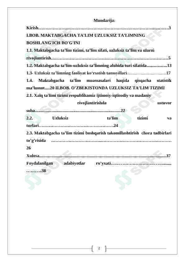 Maktabgacha ta'lim uzluksiz ta'limning alohida turi sifatida 2
