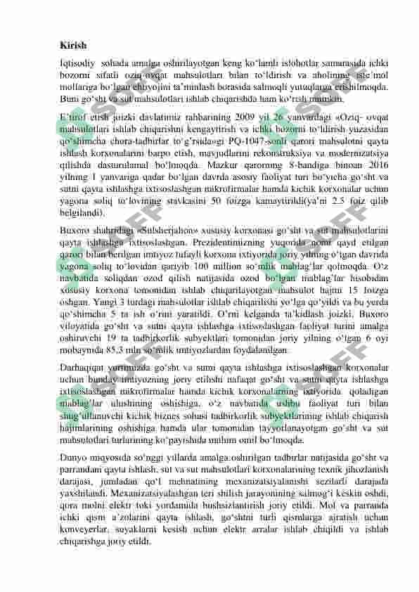 Kolbasa ishlab chiqarish sexini loyihalash 2