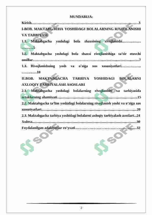 Maktabgacha yoshdagi bolalarning rivojlanishi va ta'lim tarbiyasining o'ziga xosligi 2