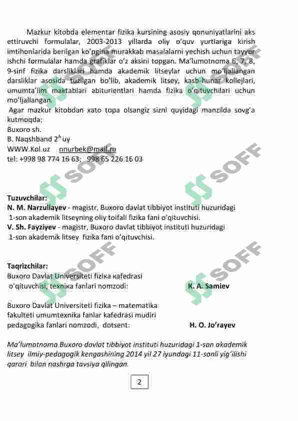 Fizika formulalar 2