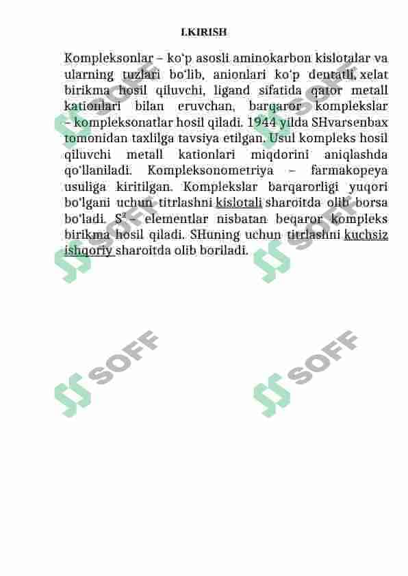Dori preparatlari tahlilida komplsonometrik usulni qo’llanilishi 2