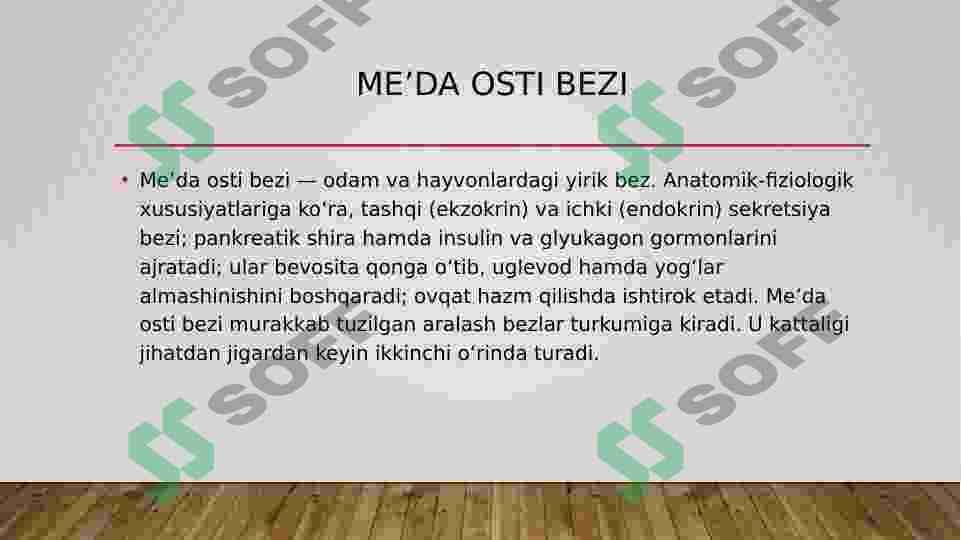 ME’DA OSTI, BUYRAK USTI VA JINSIY BEZLAR 2