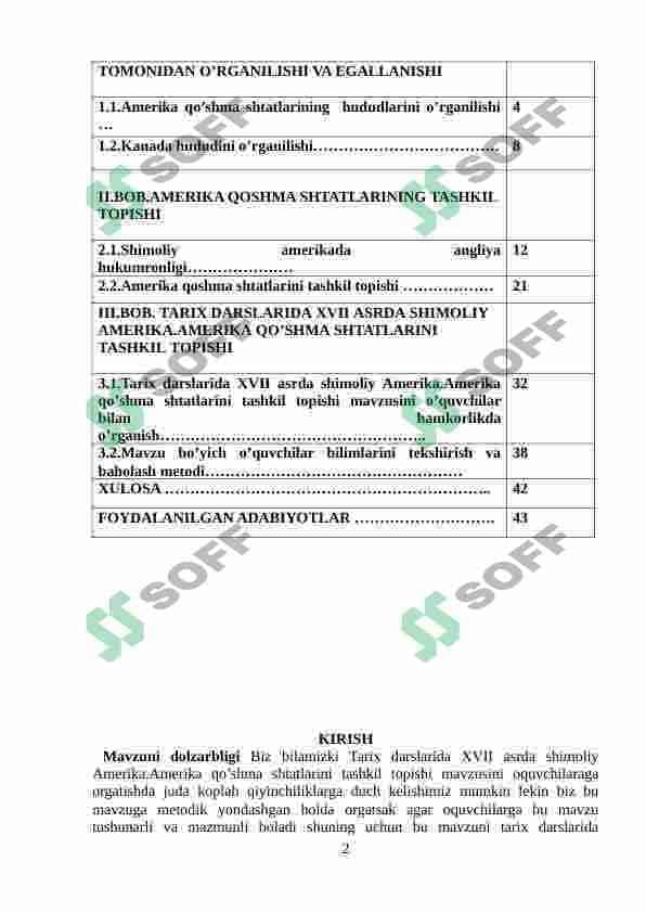 Tarix darslarida XVII asrda shimoliy Amerika.Amerika qo’shma shtatlarini tashkil topishi 2