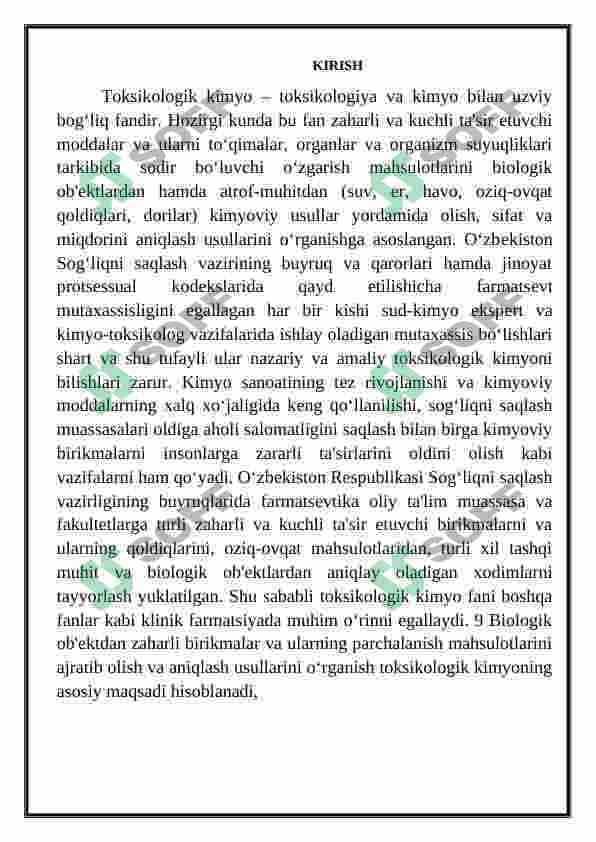 Obyektlardan ajratib olingan moddalarni tozalash usullari 2