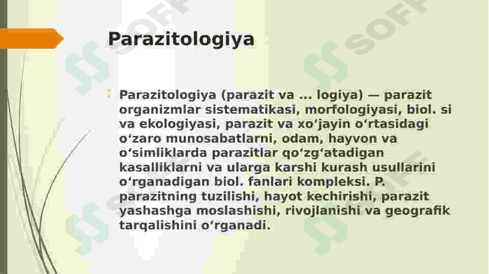 Parazitar kasalliklar epidemiologiyasi va profilaktikasi 2