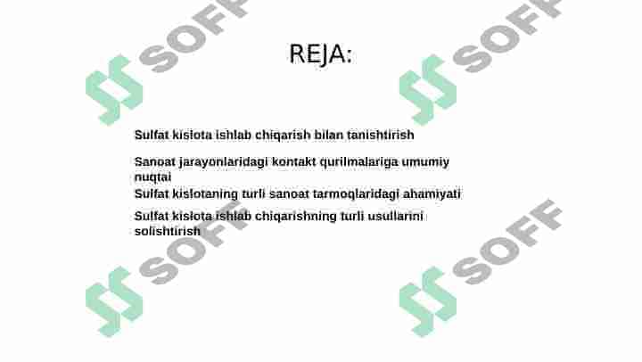 Kantakt qurilmasida sulfat kislata ishlab chiqarish 2