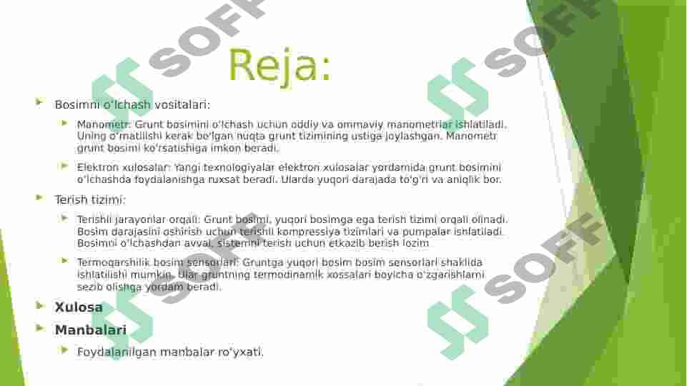 Gruntga nisbatan yuqori bosim miqdorini aniqlash. 2