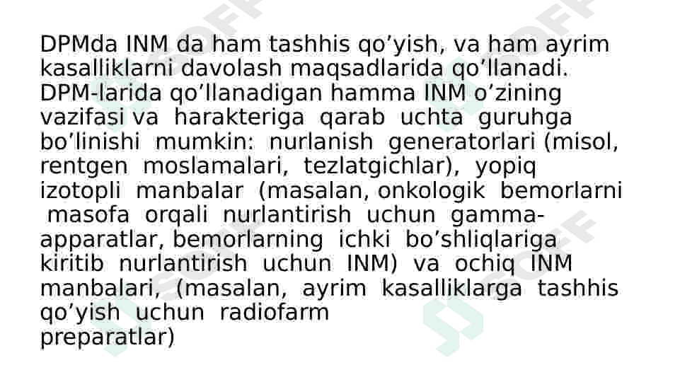 MavzuDPMlarda INMlardan foydalanilganda dozimetrik va   radiometrik nazorat o‘tkazishning asoslari 2