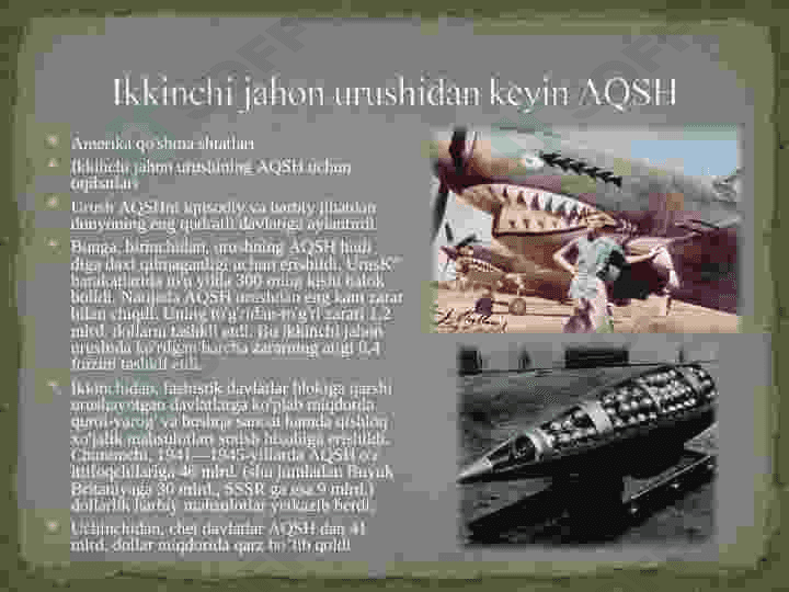 Ikkinchi jahon urishidan keyin AQSh 2