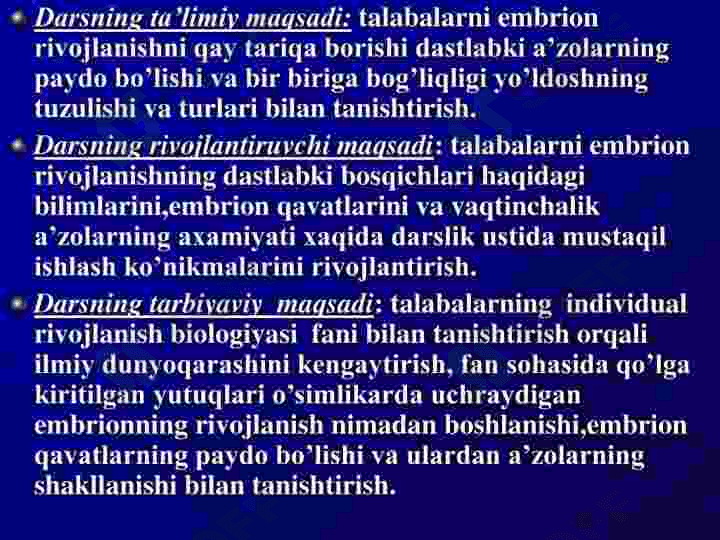 Embrionning rivojlanish tarixi 2