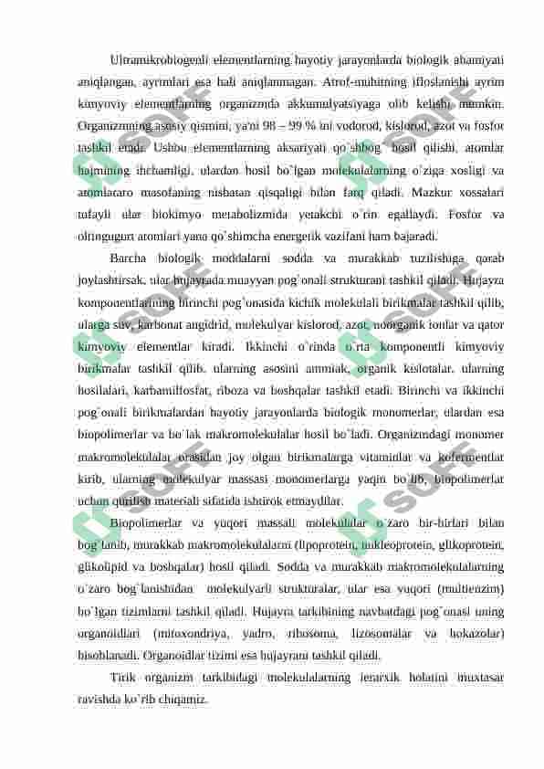 HUJAYRANING KIMYOVIY TARKIBI. ASOSIY ZAHIRA MODDALAR VA ULARNING MODDALAR ALMASHINUVIDAGI VAZIFASI 2