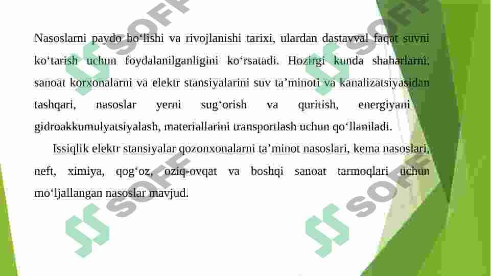 Nasos qurilmasining asosiy ko‘rsatkichlari. Markazdan qochma nasoslar ishlashi va uning tuzilishi. 2