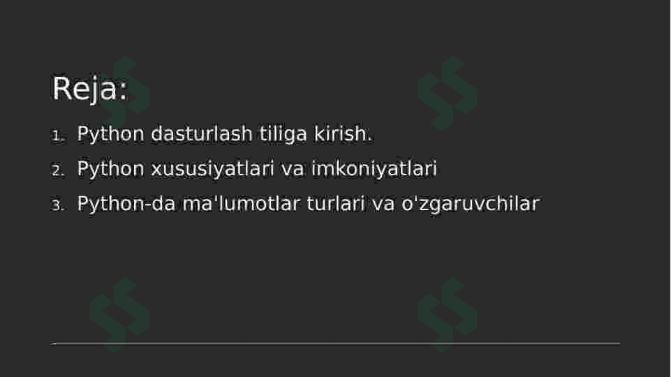 Python dasturlash tilining interfeysi. 2
