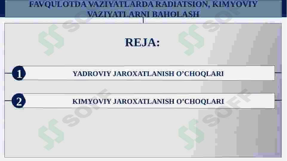 FAVQULOTDA VAZIYATLARDA RADIATSION, KIMYOVIY VAZIYATLARNI BAHOLASH. 2