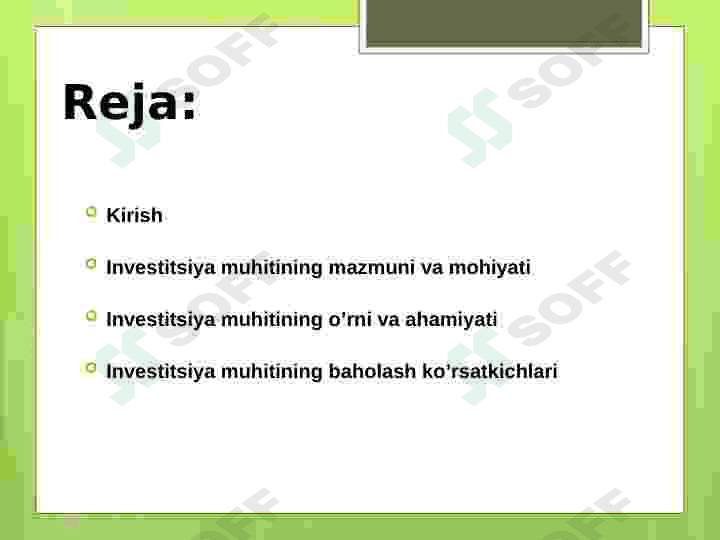 Investitsiya haqida prezentatsiya 2