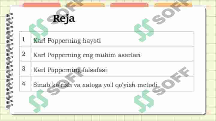 Karl Popperning sinab ko'rish va xatoga yo'l qo'yish metodining mohiyati 2