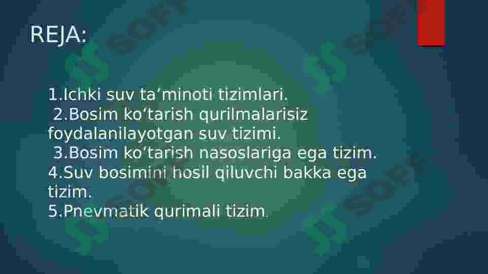 Binolarni ichki oqova suv tarmoqlari va jixozlari. Ichki oqova suv tizimlari. 2