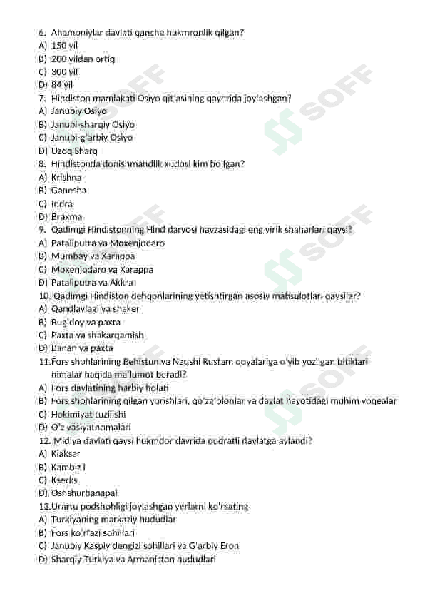 Tarix test 2