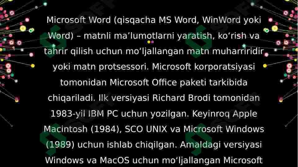 Microsoft Word dasturining tugmalar kombinatsiyalari 2