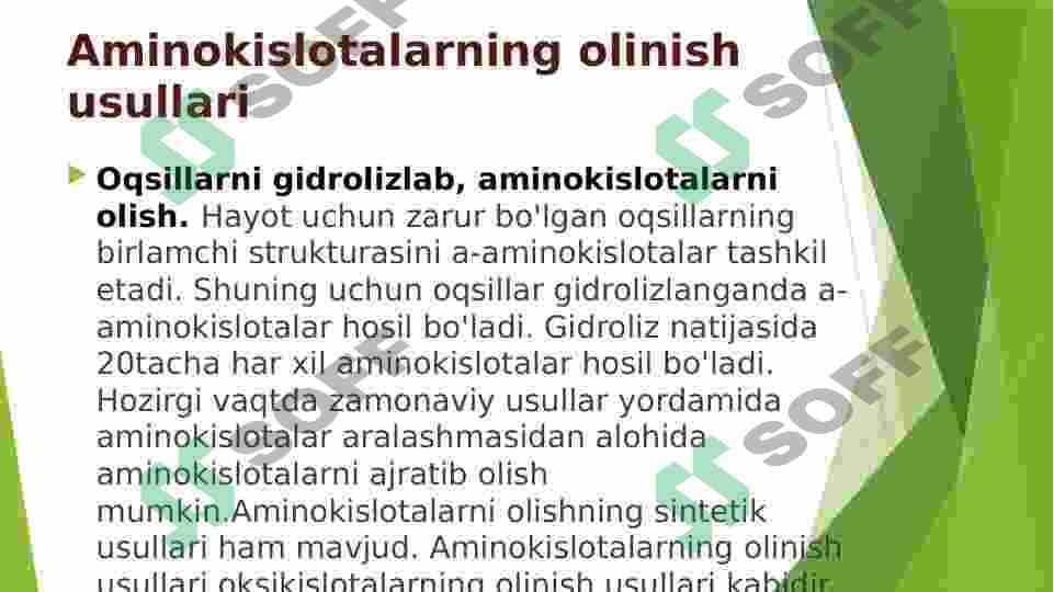 Aminokislotalarning stereoizomeriyasi, olinish usullari. Kislota amidlari va ureidlari. 2