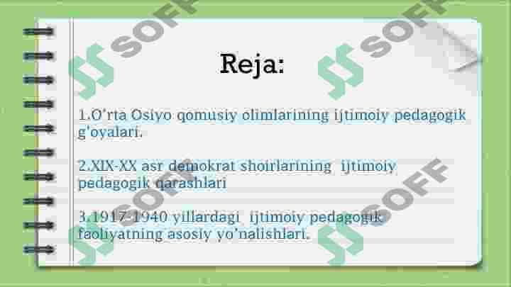 O'zbеkistоndа ijtimоiy pеdаgоgikаning rivоjlаnishi tаriхi 2