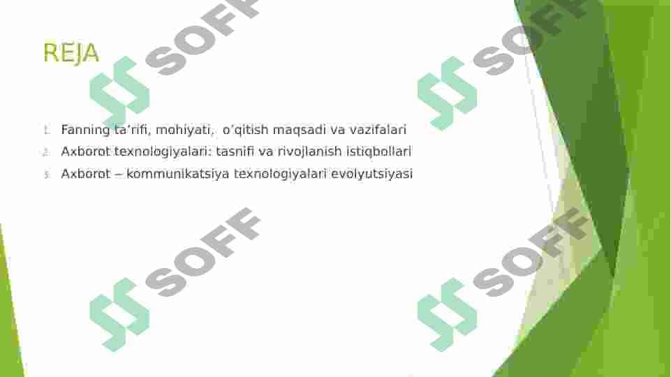 Informatsion-kommunikatsion texnologiyalarining dasturiy ta'minoti. 2