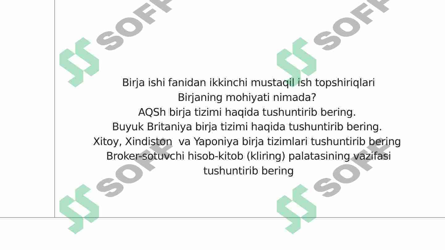Birja ishi 2