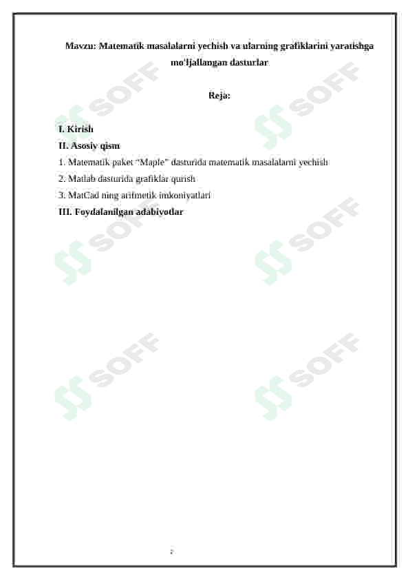Matematik masalalarni yechish va ularning grafiklarini yaratishga mo'ljallangan dasturlar 2