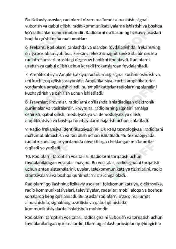 Radio aloqalarning fizikaviy asoslari 2