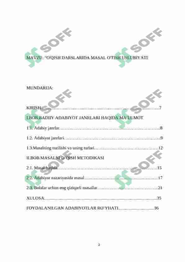 Ona tili va uni oʻqitish metodikasi 2-sinf 2