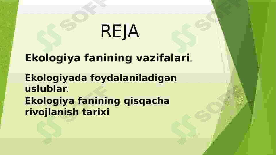 Ekologiya fanining maqsadi va vazifalari 2