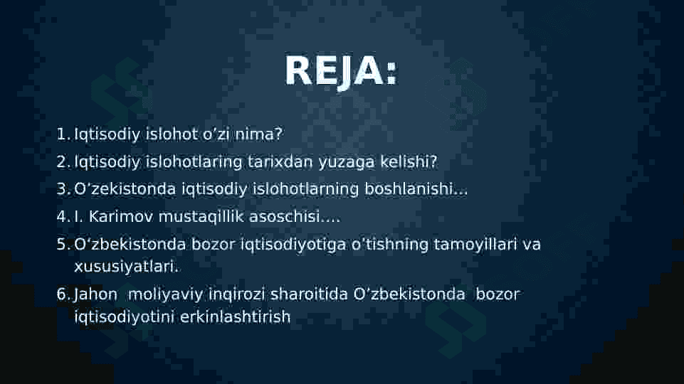 Oʻzbekistonda iqtisodiy islohotlar 2