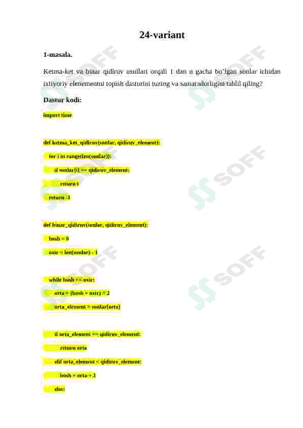 ketma-ket binar qidiruv usulllari 2