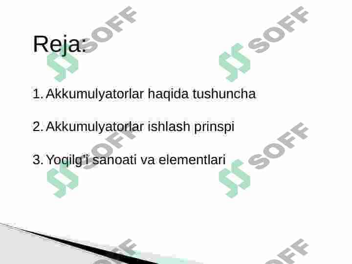 Akkumulyatorlar va yoqilg'i elementlari 2