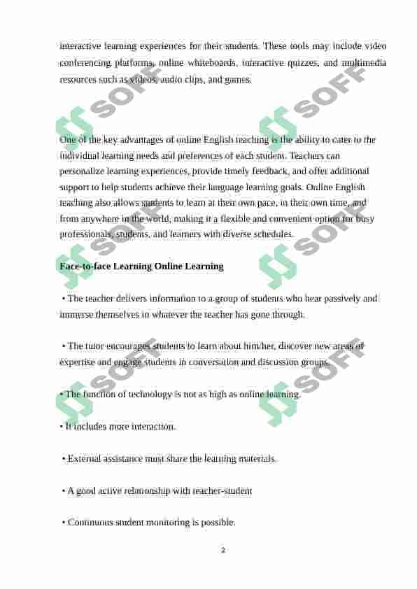 Online English Teaching Strategies: Share effective methods and tools for teaching English in online or blended learning environments. 2