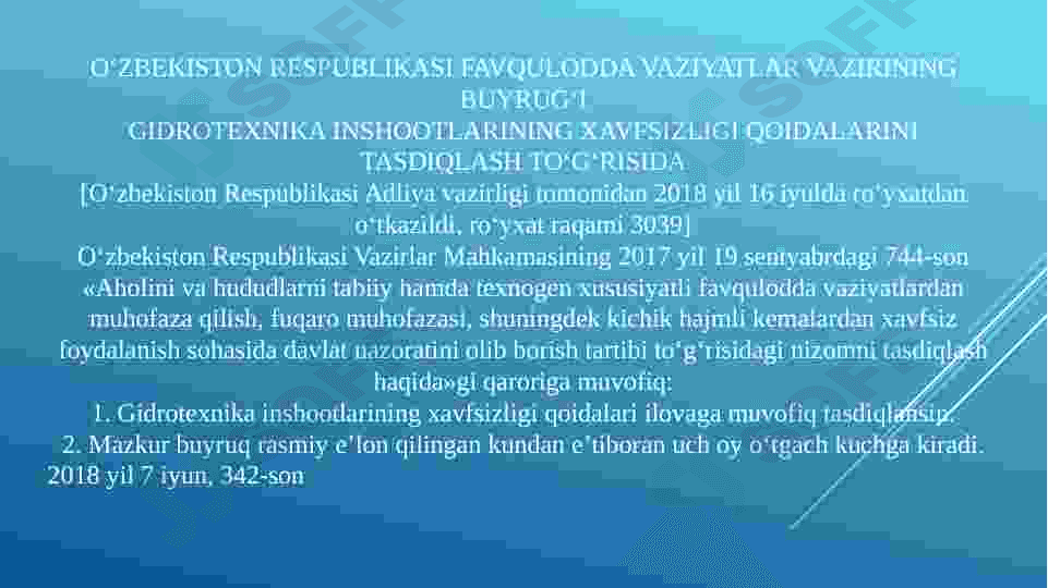 Yer osti suvlarini olish uchun mo‘ljallangan nasos stansiyalari. 2