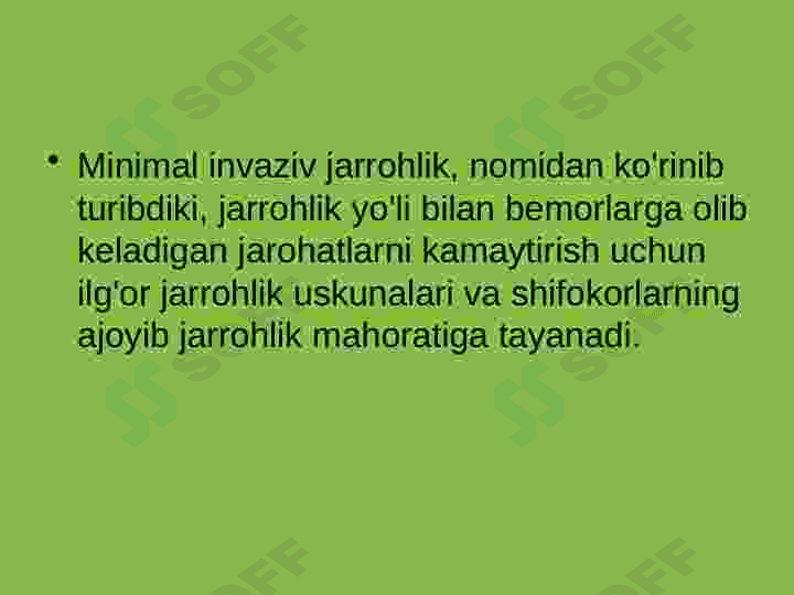 Minimal invaziv jarroxlik 2