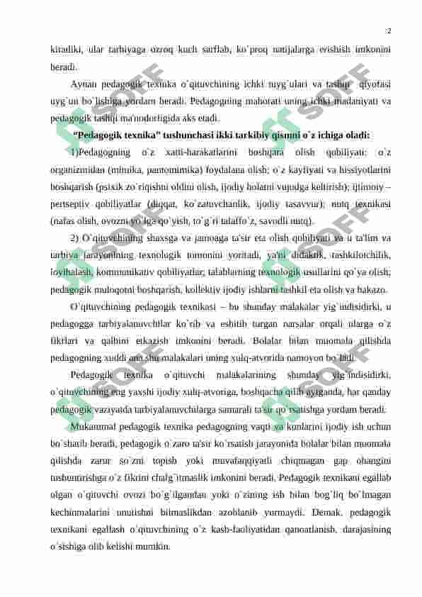 Pedagogik texnika 2