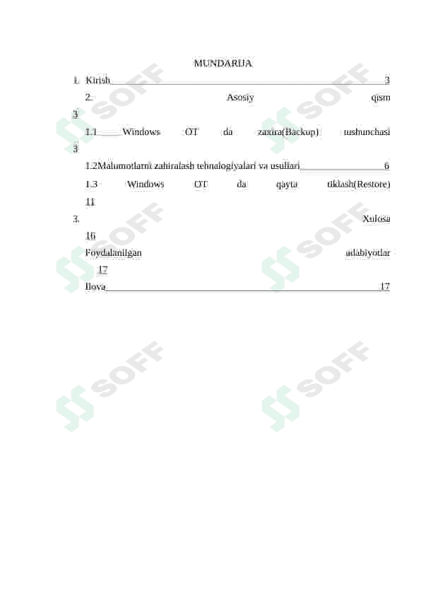Windows OTda zaxira nusxalashni (Backup and Restore) amalga oshirish 2