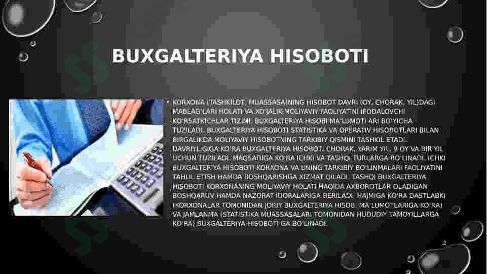 Bugalteriya hisobi va uni taqdim qilish tartibi 2