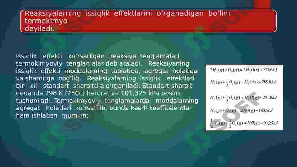 Kimyoviy reaksiyalarning energetikasi 2