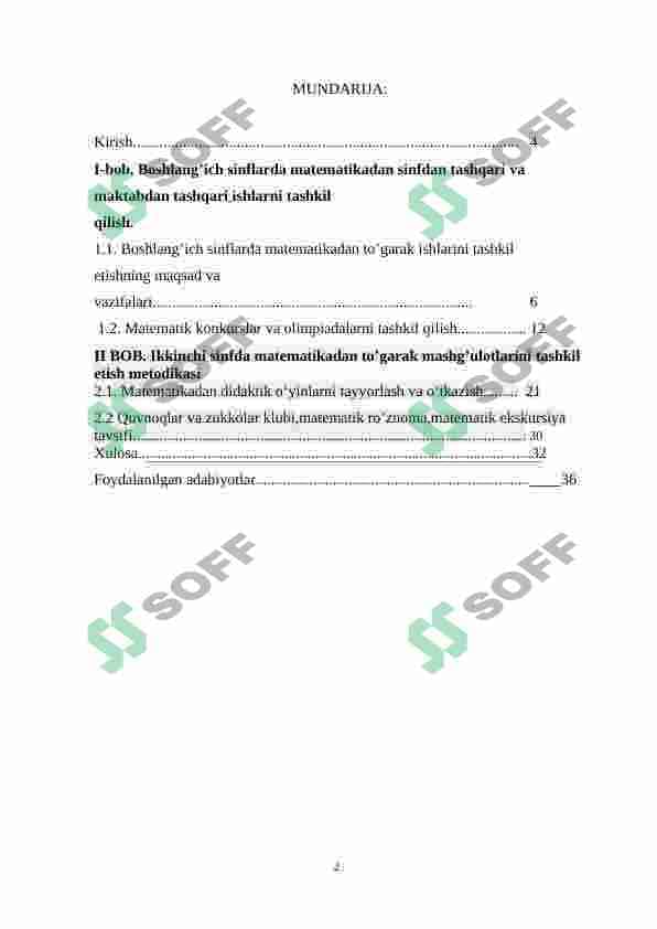 Boshlang‘ich sinf o‘quvchilari uchun matematikadan to’garaklarni matematik o‘n minutliklar asosida tashkil qilish metodikasi 2