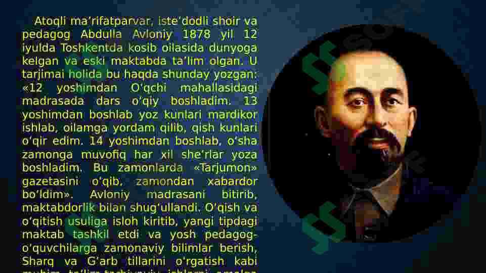 Abdulla Avloniy  “Madaniyat to`lqinlari” 2