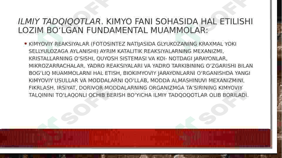 Kimyo fanining hozirgi zamon muammolarini hal etishdagi o’rni 2