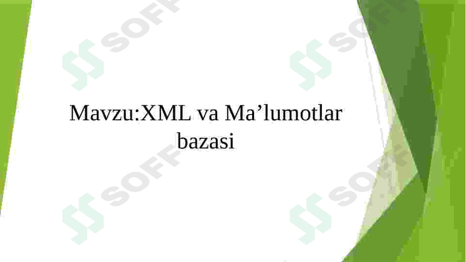 XML va Ma’lumotlar bazasi 2