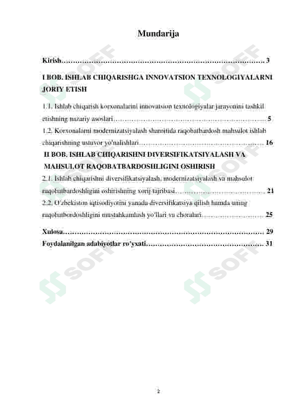 Ishlab chiqarishga innovatsion texnologiyalarni joriy etish samaradorligi . 2