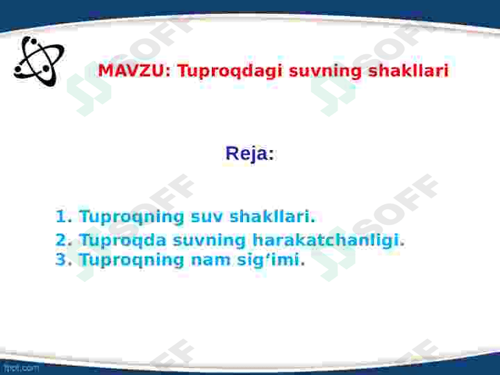 Tuproqdagi suvning shakllari 2